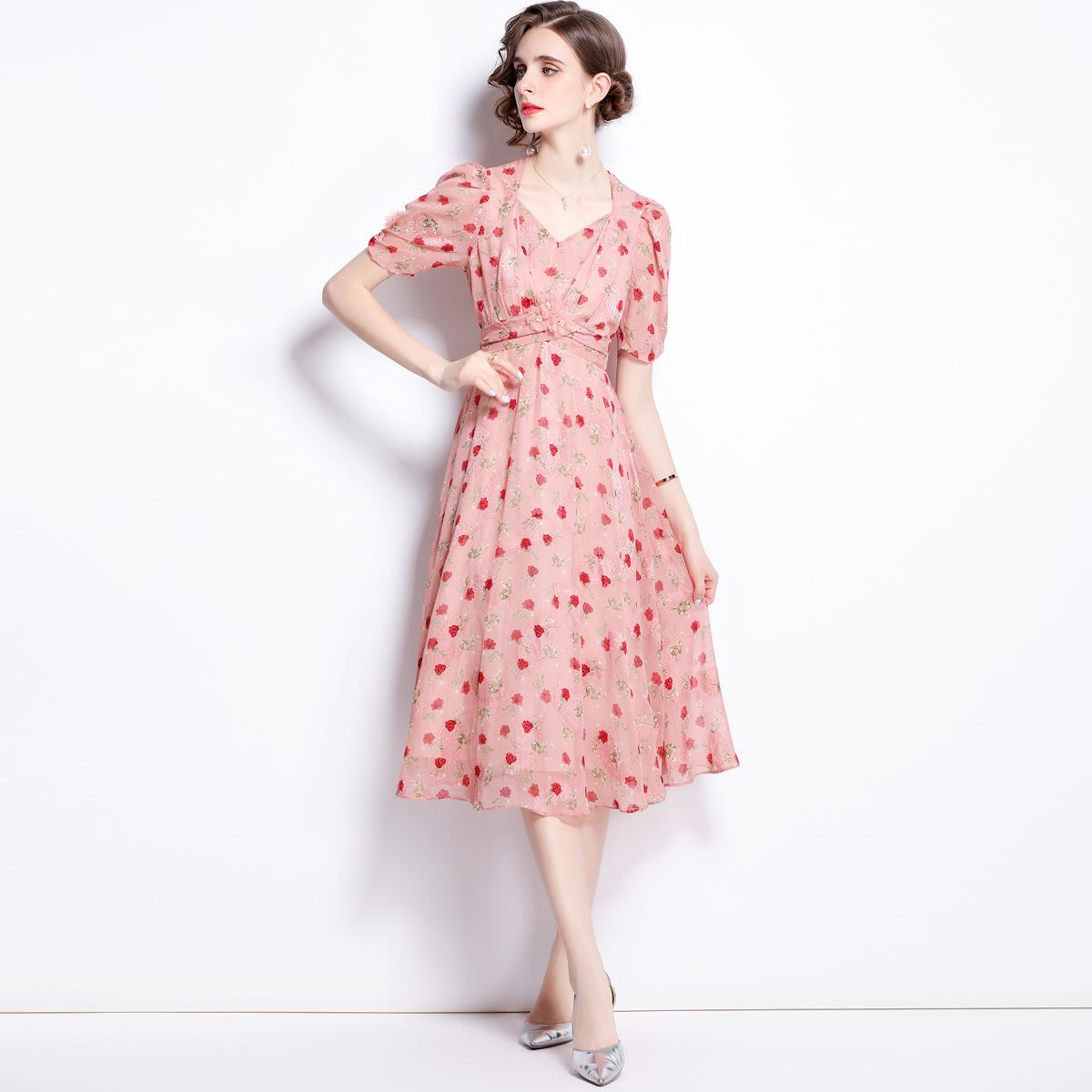 ชุดเดรสยาวสวยๆ ชุดเดรสยาวใส่สบาย ใส่ทำงาน มีขนาดS M L XL 2XL