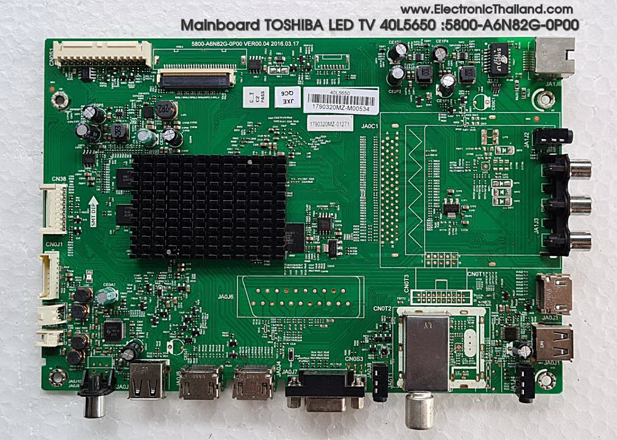 Mainboard TOSHIBA LED TV 40L5650 :5800-A6N82G-0P00