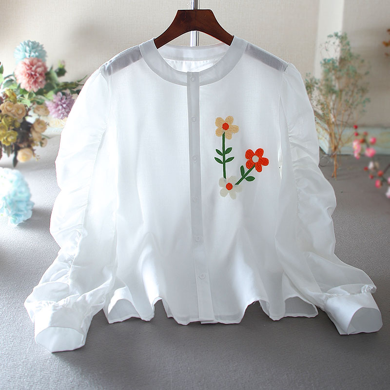เสื้อลินิน เสื้อผ้าฝ้ายลินิน เสื้อเชิ้ตผ้าลินิน ปักลายสวยๆด้วยด้าย สไตล์VINTAGE