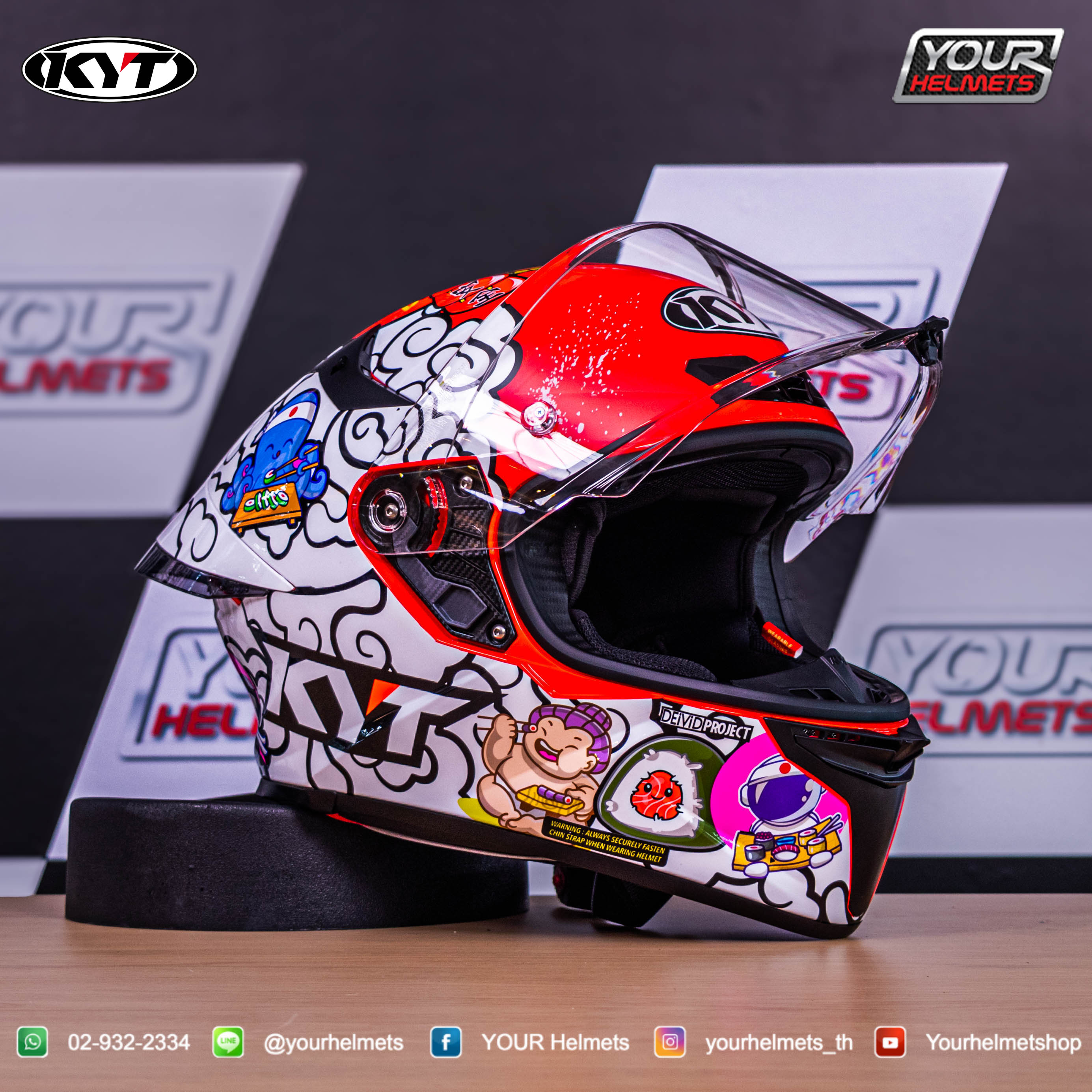 หมวกกันน็อคKYT HELMETS รุ่นTT-REVO SUSHI TIME