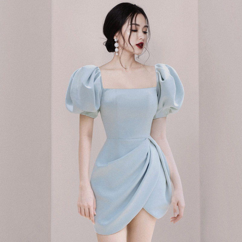 ชุดเดรสยาวสวยๆ สไตล์เกาหลี มีขนาด S M L XL สนใจทักแชท