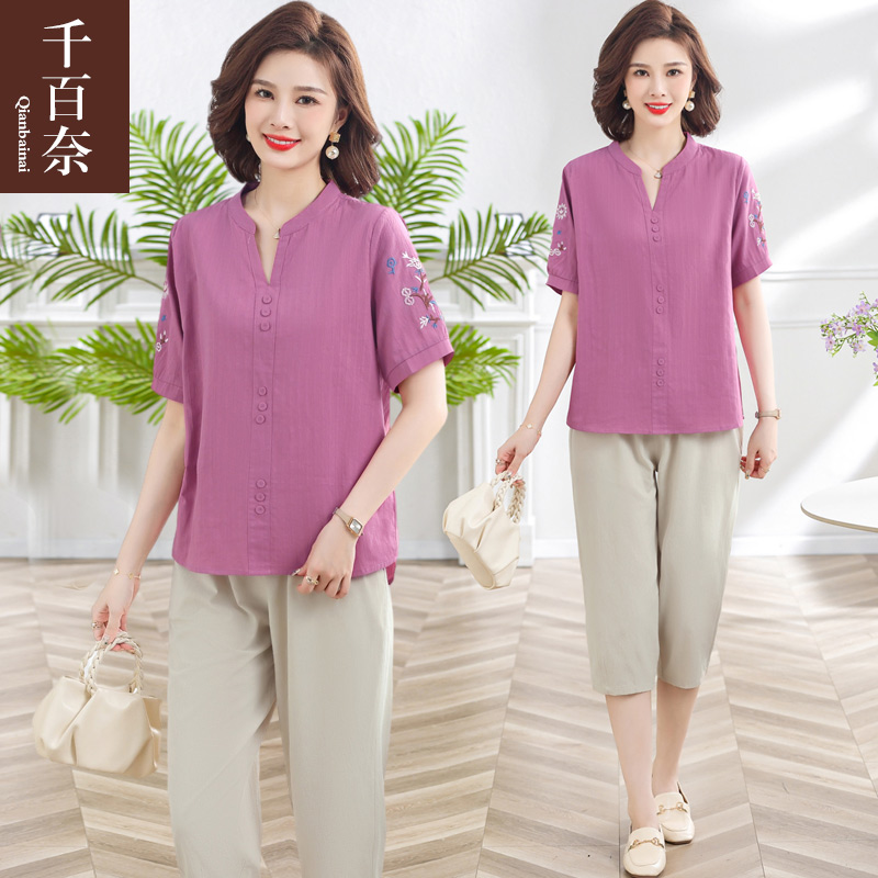 เสื้อผ้าผู้สูงอายุหญิง แฟชั่น เสื้อผ้าผู้หญิงวัย 60 มีขนาด XL-4XL