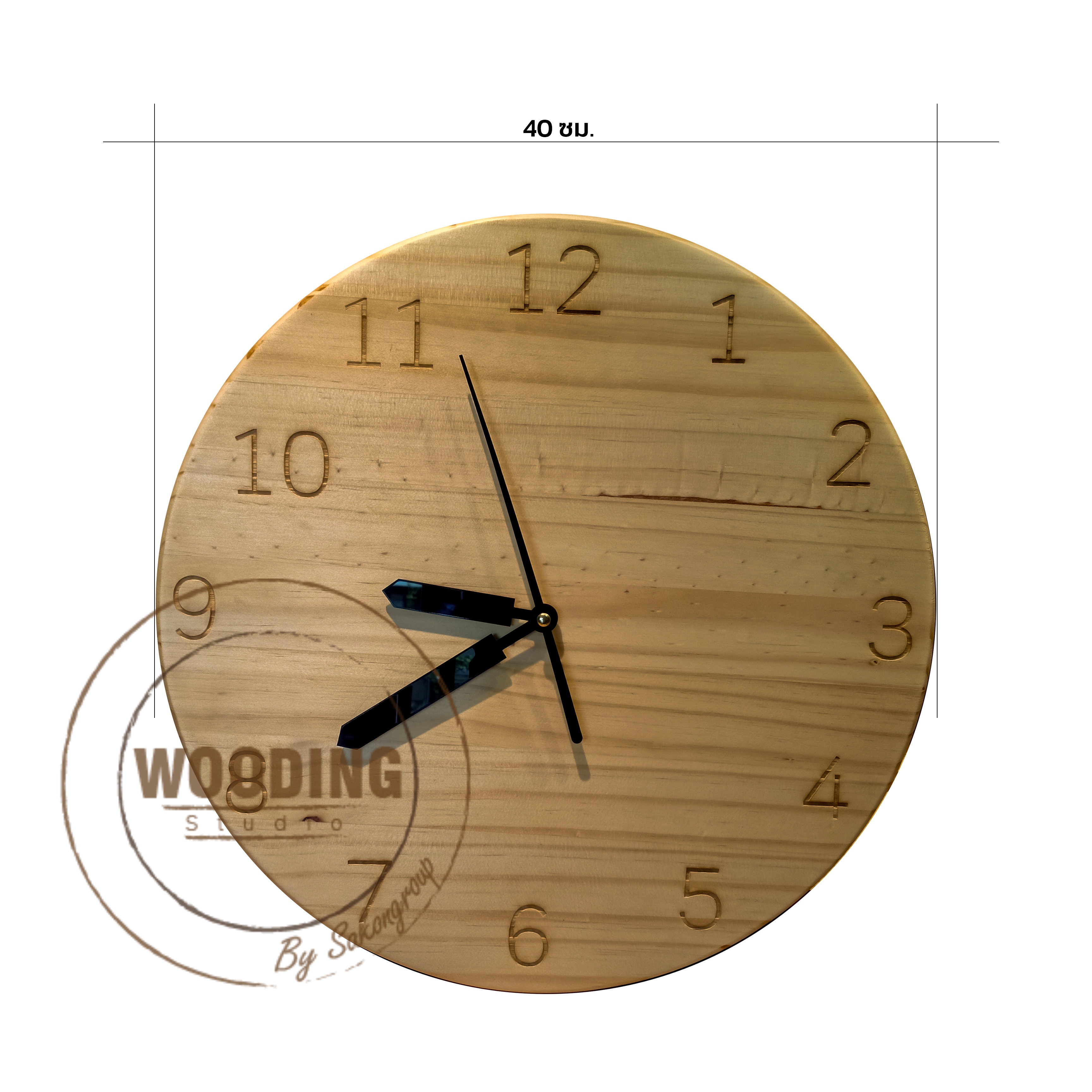 นาฬิกาไม้สนขนาด 40X40 ซม.