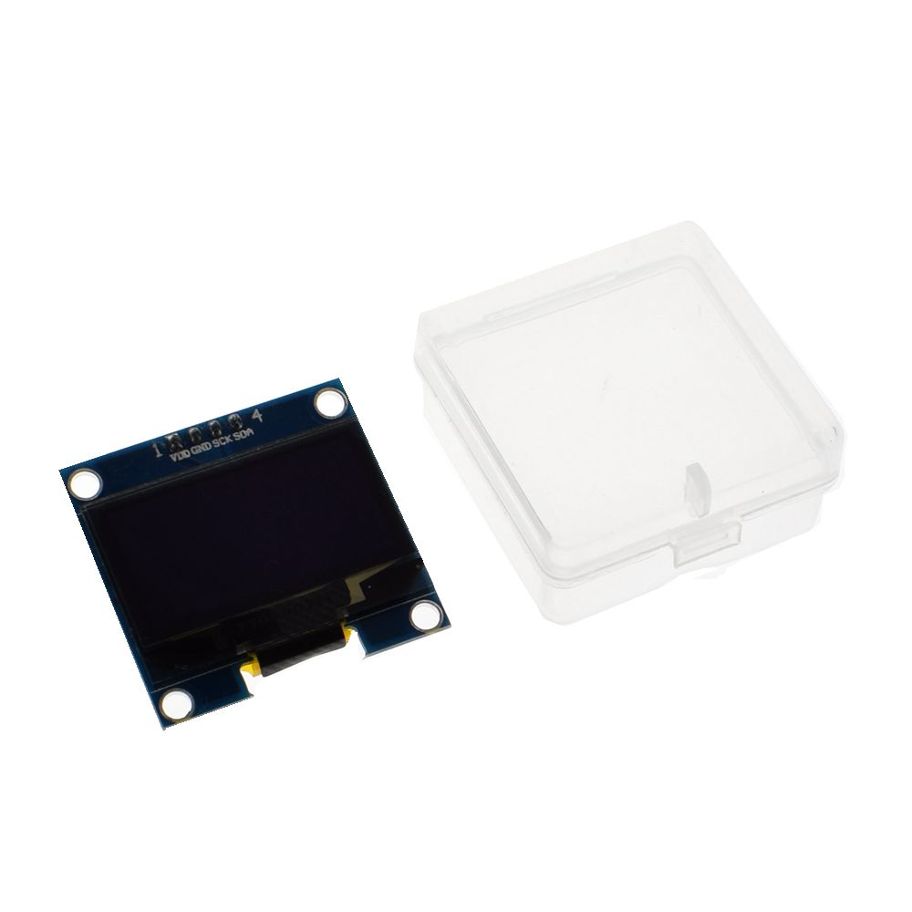 จอภาพ OLED ขนาด 1.3 นิ้ว สีฟ้าแก่ ความละเอียด 128X64 IIC I2C บรรจุอยู่ใน Protective Plastic Box อย่างดี