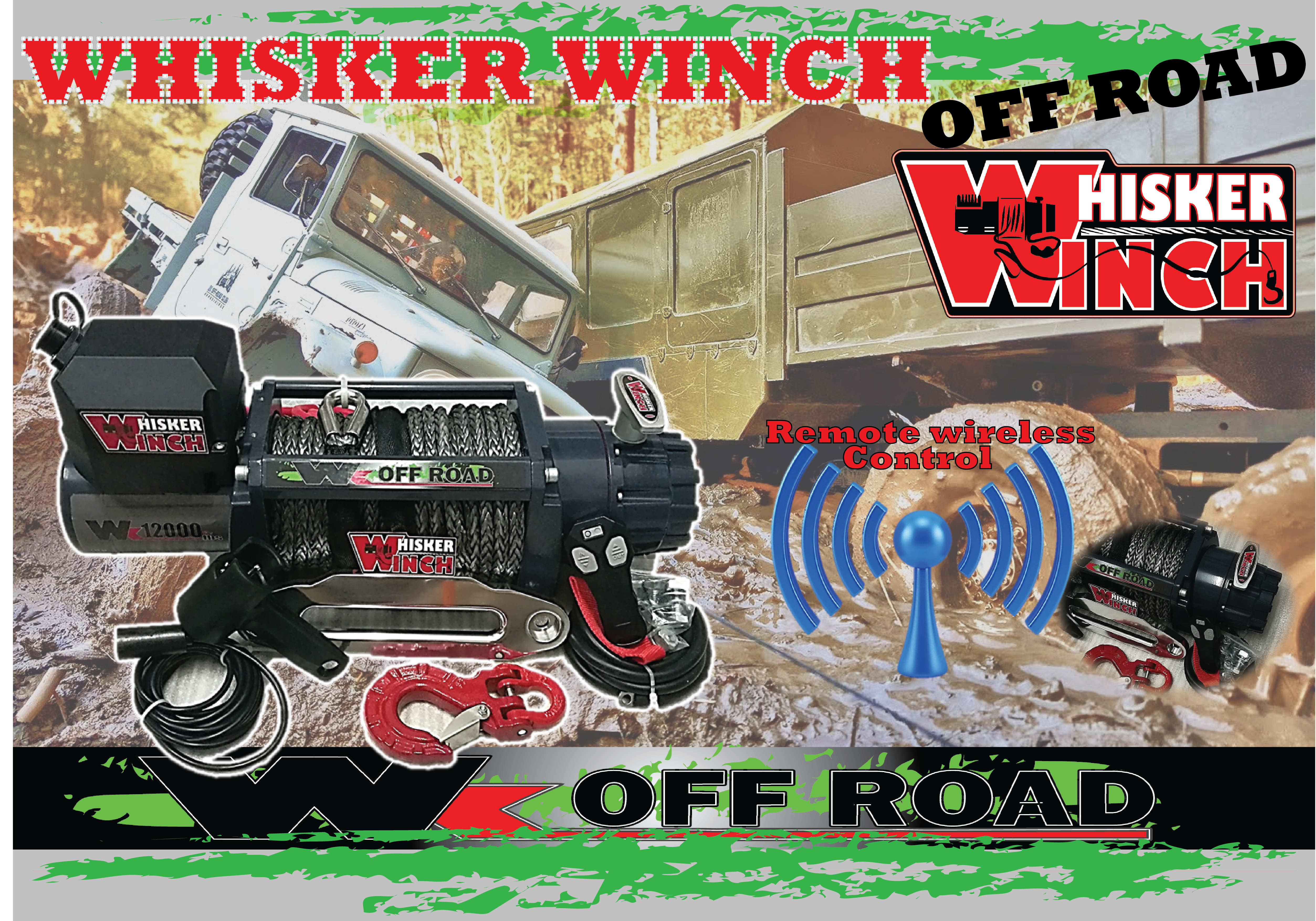 วินซ์ Whisker Winch 12000lbs