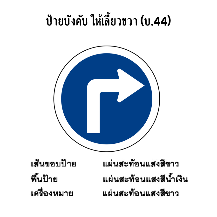 ป้ายบังคับ ให้เลี้ยวขวา