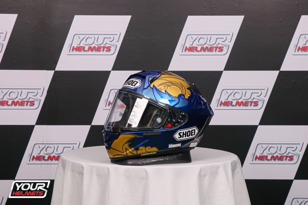 หมวกกันน็อค SHOEI HELMETS รุ่น X-SPIRIT PRO (X15) MARQUEZ 7 THAI TC-2 BLUE/GOLD
