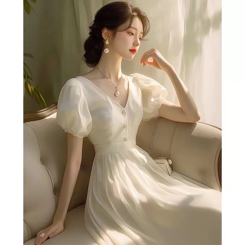 ชุดเดรสยาวสวยๆ สไตล์เกาหลี มีขนาด S M L XL สนใจทักแชท