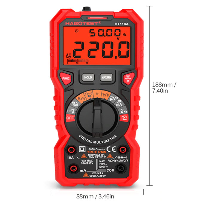 HABOTEST HT118A Digital Auto Range Multimeter