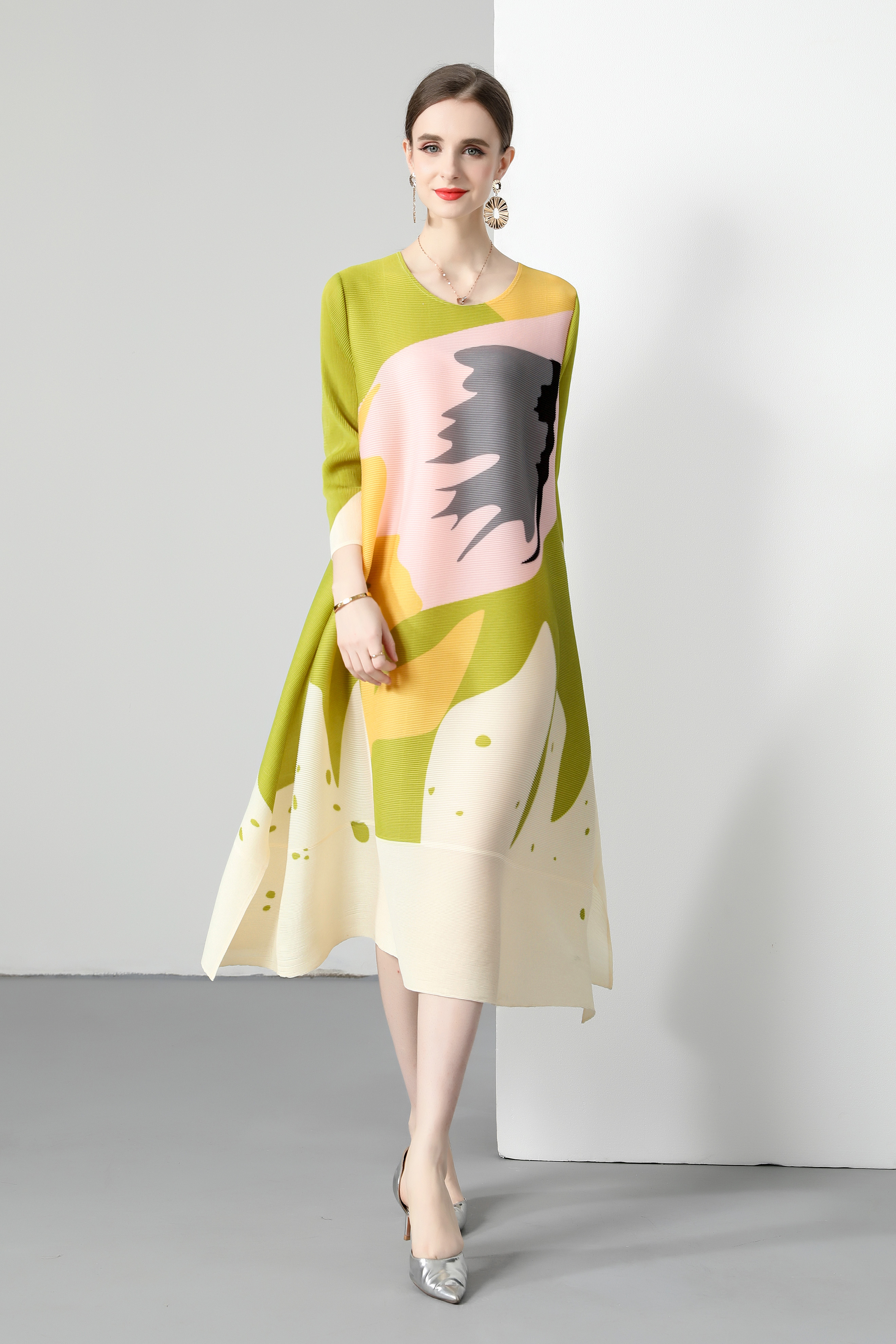 ชุดเดรสยาวสวยๆ ชุดเดรสยาวใส่สบาย ใส่ทำงาน มีขนาดS M L XL 2XL