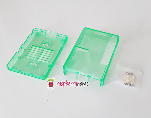 Raspberry Pi 3 Case Cover Shell Enclosure Box สีเขียวโปร่งใส มีปุ่มกันลื่น มีช่อง GPIO