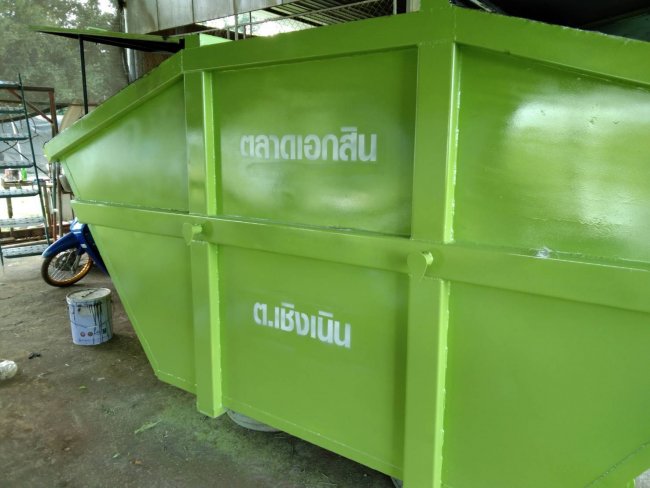 งานผลิตถังขยะ 8 คิว ตลาดเอกสิน ตำบลเชิงเนิน จังหวัดระยอง