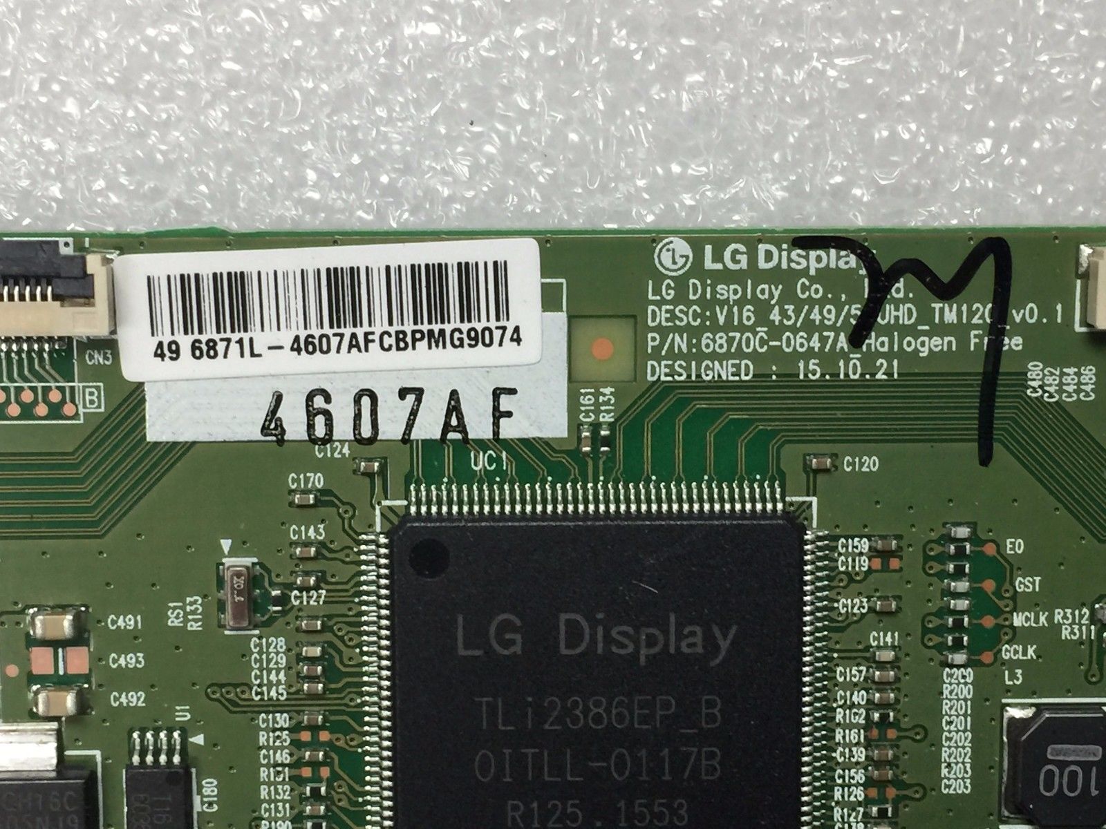 T-Con Board LG 43UH610T 49UH6100 6870C-0647A Replacement Part