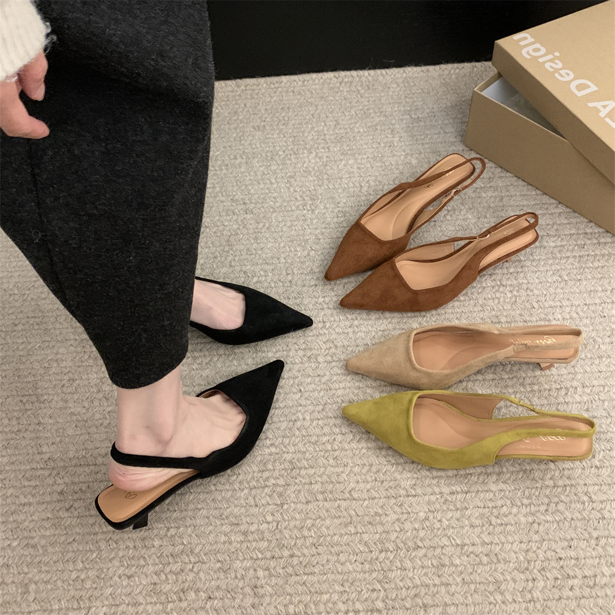 รองเท้าคัทชูผู้หญิงส้นเตี้ย ใส่สบาย มีขนาด35-43