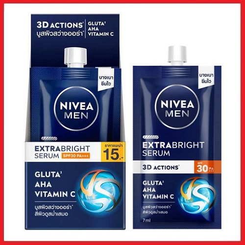 นีเวีย เมน เอ็กซ์ตร้า ไบรท์ เซรั่ม เอสพีเอฟ30 Nivea Men Extra Bright Serum SPF30 PA+++ 7 มล. x 6
