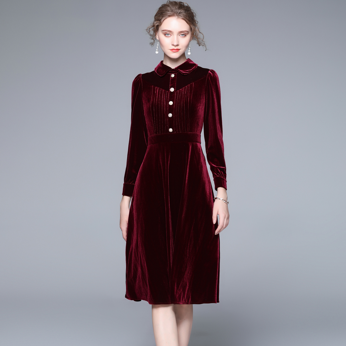 ชุดเดรสยาวสวยๆ ชุดเดรสยาวใส่สบาย ใส่ทำงาน มีขนาดS M L XL 2XL