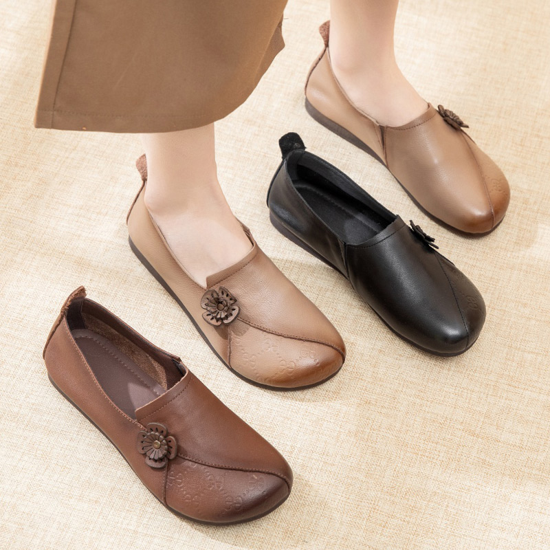 รองเท้าเท้าหนังวินเทจ 35 36 37 38 39 40