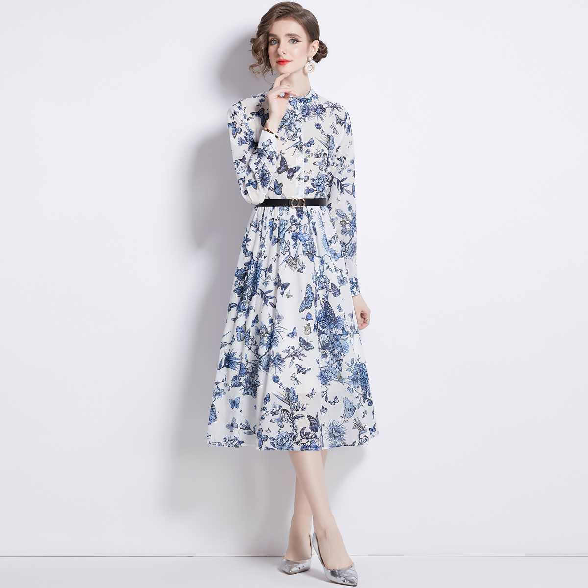 ชุดเดรสยาวสวยๆ ชุดเดรสยาวใส่สบาย ใส่ทำงาน มีขนาดS M L XL 2XL