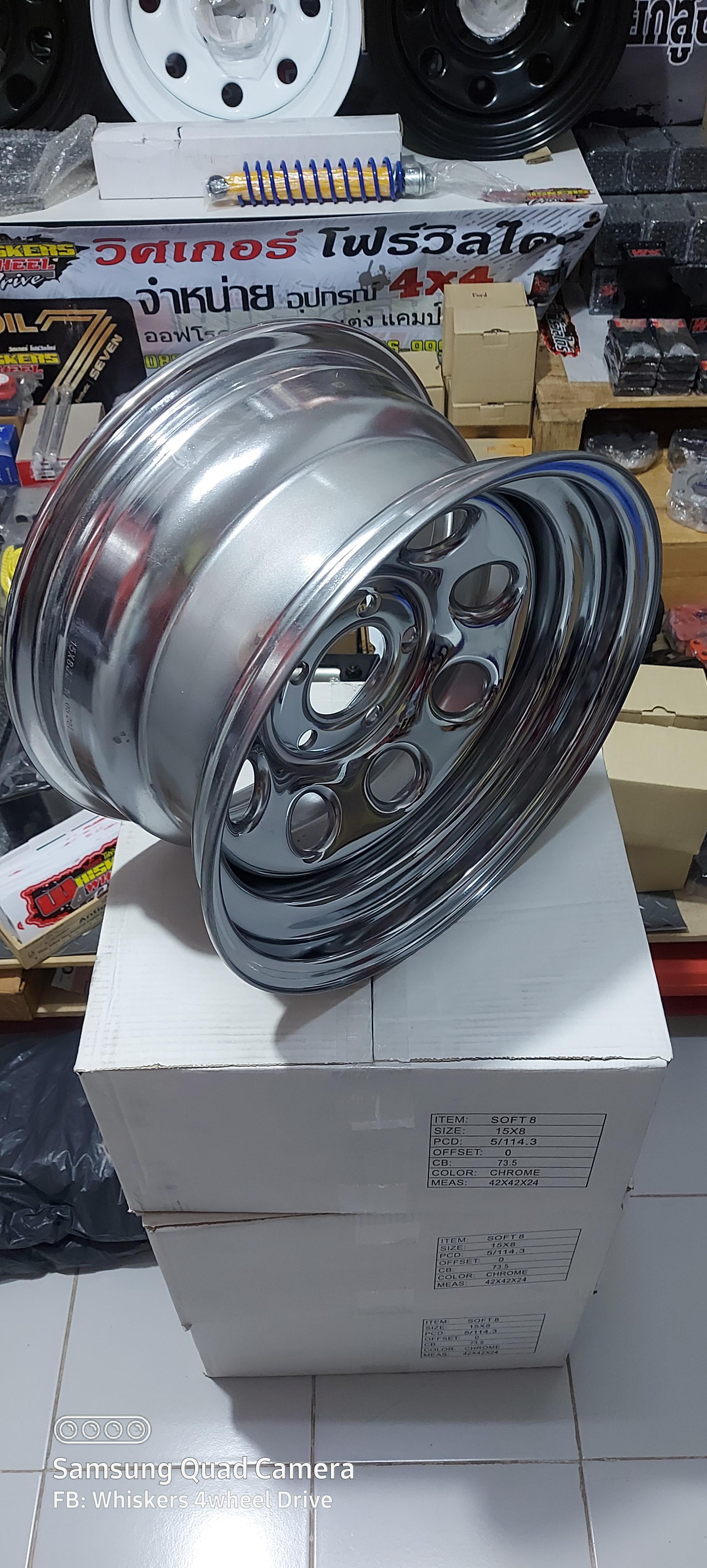 15×8-0 《5/114.3》โครเมี่ยม 5รู #Jeep #HerovMighty-x #Tiger2wd #รถตู้2wd
