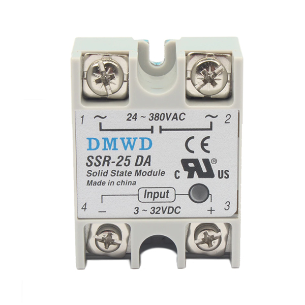 โซลิดสเตทรีเลย์ 25 แอมแปร์ solid state relay SSR-25DA 25A actually 3-32V DC TO 24-380V AC มีไฟ LED แสดงสถานะเปิด/ปิด