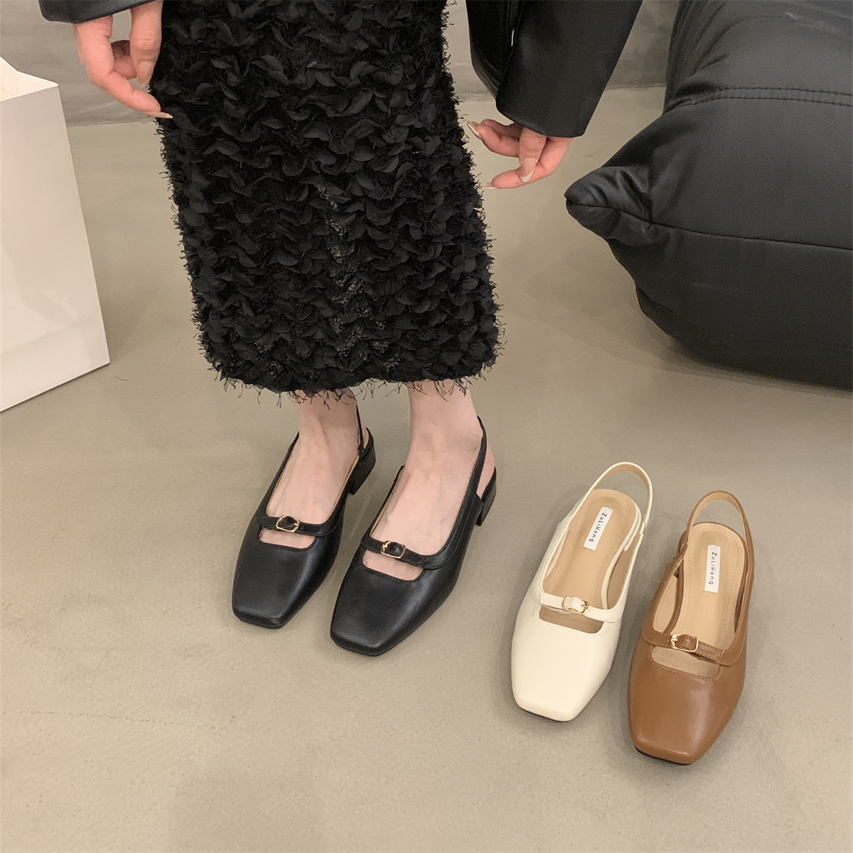 รองเท้าคัทชูผู้หญิงส้นเตี้ย ใส่สบาย มีขนาด35-43