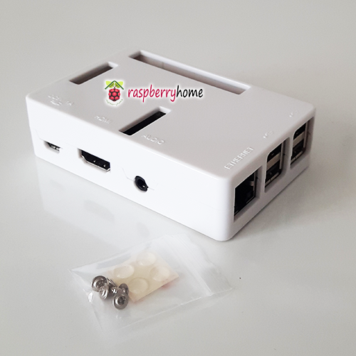 Raspberry Pi 3 Case Cover Shell Enclosure Box สีขาว มีปุ่มกันลื่น มีช่องเสียบสาย GPIO ช่องเสียบสายกล้อง