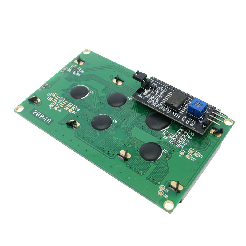 จอภาพ LCD 20x4 สีเขียวเหลือง พร้อมโมดูล I2C (บัดกรีแล้ว) 5V LCD module Blue/ Yellow Green screen IIC/I2C 2004 5V 20X4 LCD board