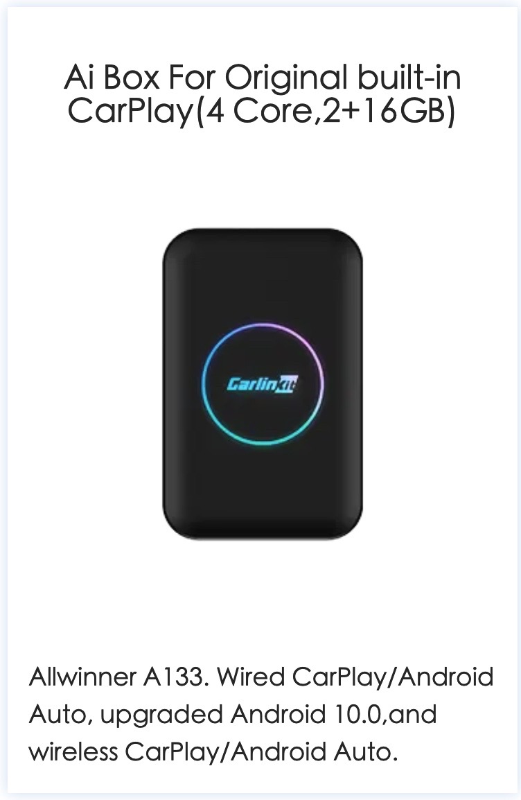 T-Box Lite - Carlinkit Android Ai Box For Original built-in CarPlay(4 Core,2+16GB)