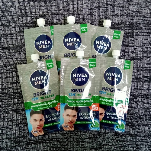 นีเวีย เมน ไบรท์ ออยล์ เคลียร์ เฟซ เซรั่ม เอสพีเอฟ50 Nivea Men Bright Oil Clear Face Serum SPF50 7ml x 6