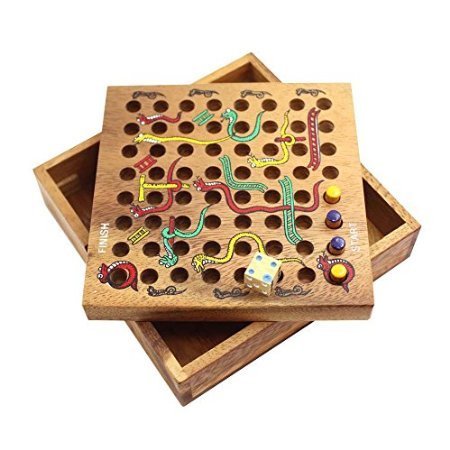 เกมส์เต๋าบันไดงู Snake and Ladder Game เกมส์ไม้ แข่งขันเพื่อความสนุก