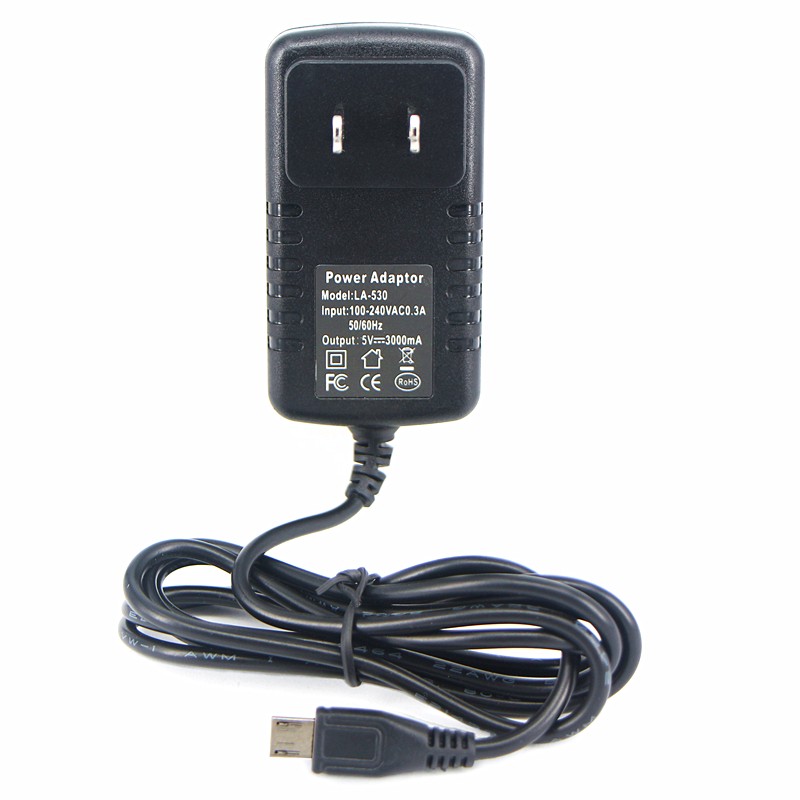 5V 3A Power Plug Adapter หัวแจ๊คแบบ Micro USB หัวเสียบไฟ 220V แบบ US สำหรับ Raspberry Pi 3 B B+ และ Pi Zero