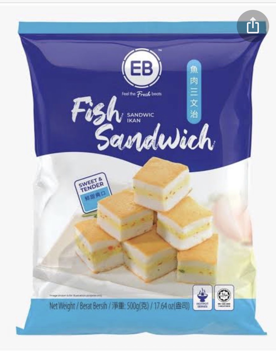 FISH SANDWICH เต้าหู้ปลา (รูปแซนวิส) EB 500G/PACK