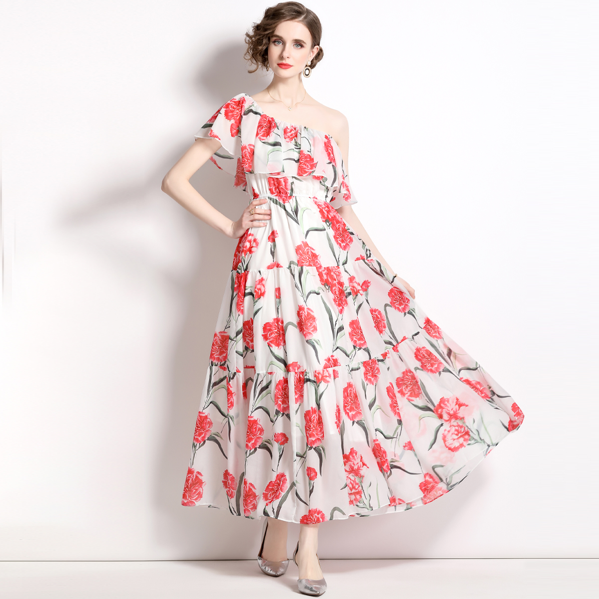 ชุดเดรสยาวสวยๆ ชุดเดรสยาวใส่สบาย ใส่ทำงาน มีขนาดS M L XL 2XL