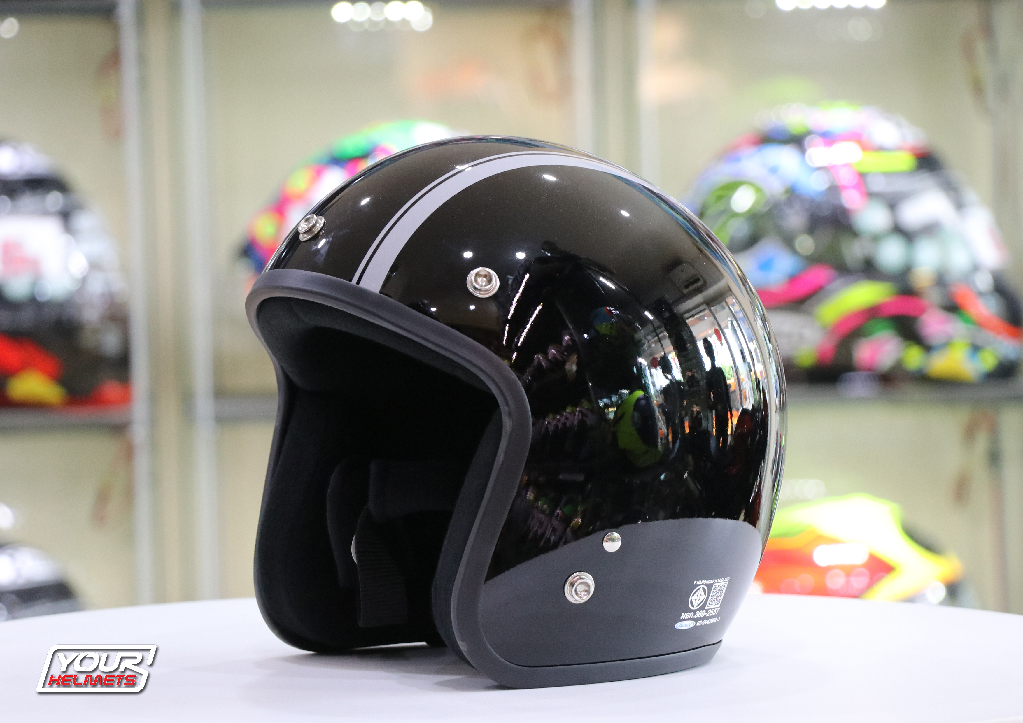 หมวกกันน็อคAVEX HELMETS รุ่นLB CAFE HIGE ดำเงาเทาบรอน