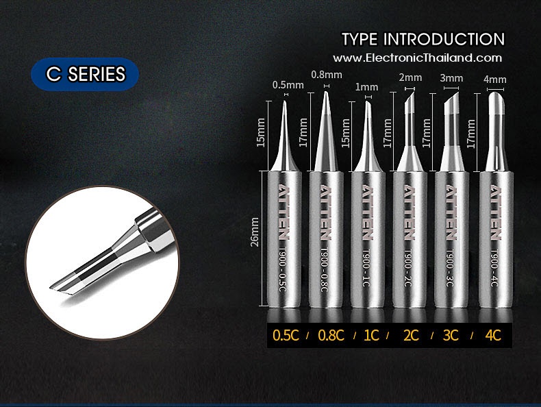 ปลายหัวแร้งแท้ ATTEN 900M SERIES ORIGINAL SOLDERING IRON HEAD