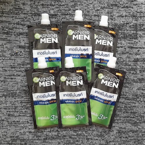 การ์นิเย่ เมน เทอร์โบไบรท์ ไบรท์เทนนิ่ง เซรั่ม SPF30 Garnier Men TurboBright Brightening Serum 7ml x 6