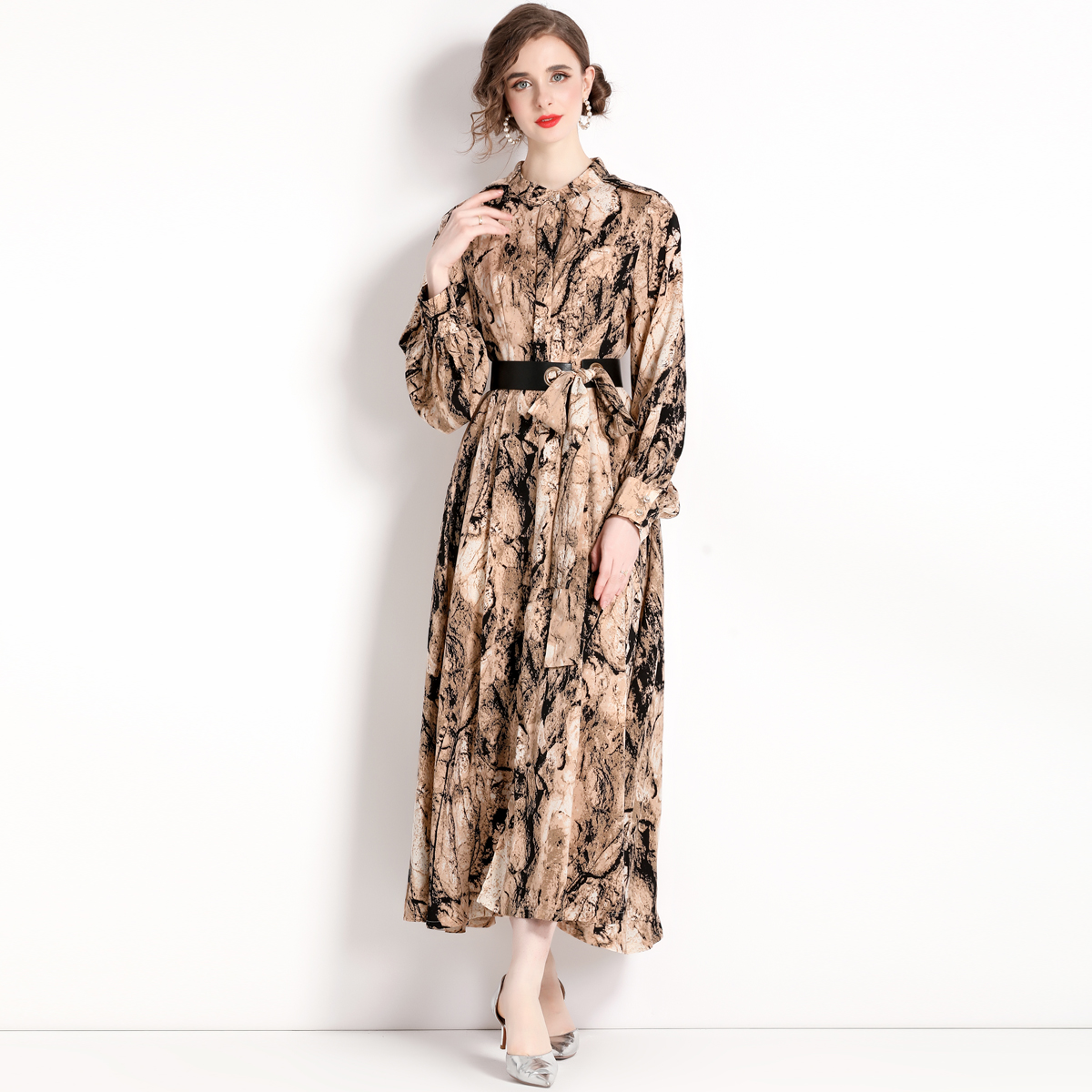 ชุดเดรสยาวสวยๆ ชุดเดรสยาวใส่สบาย ใส่ทำงาน มีขนาดS M L XL 2XL