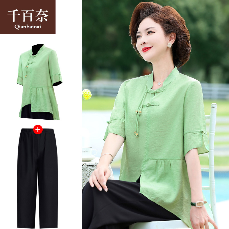 เสื้อผ้าผู้สูงอายุหญิง แฟชั่น เสื้อผ้าผู้หญิงวัย 60 มีขนาด XL-4XL