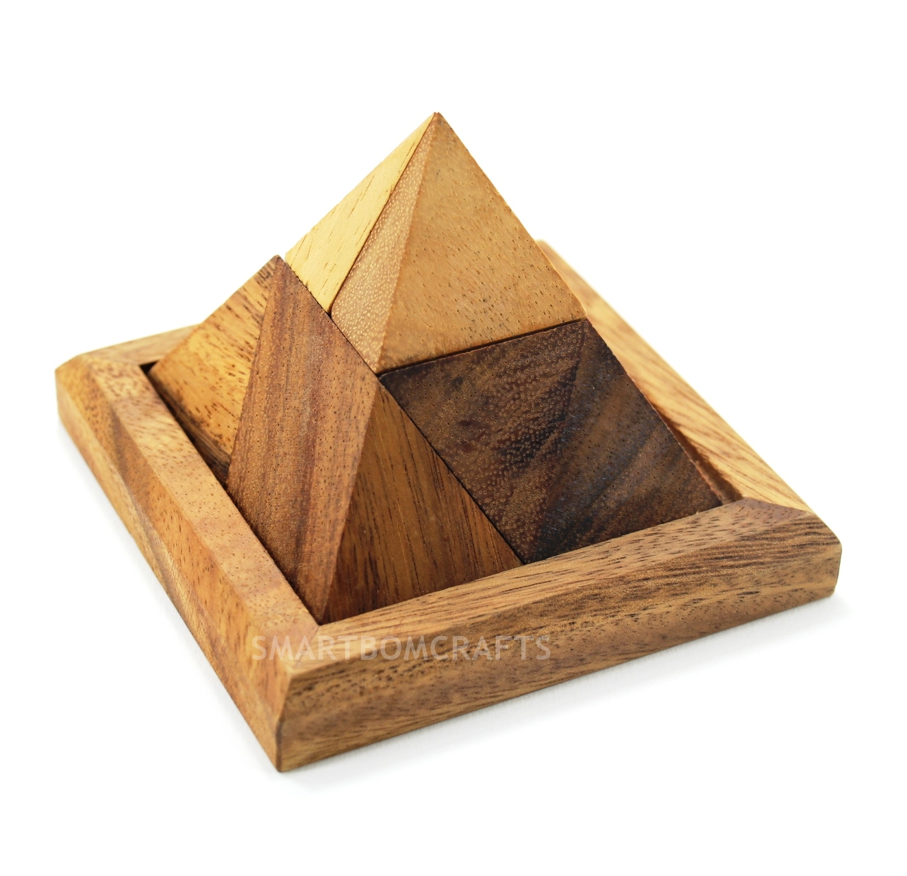 บล๊อคไม้พิรามิด 7 ชิ้น เกมส์ฝึกสมองและของเล่นฝึกทักษะการคิด