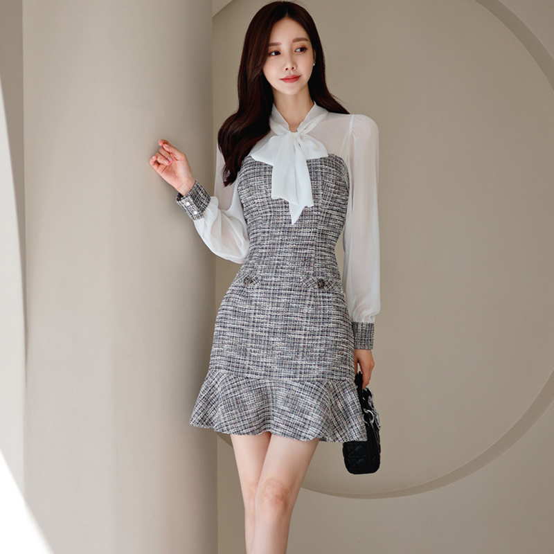ชุดเดรสยาวสวยๆ สไตล์เกาหลี มีขนาด S M L XL สนใจทักแชท