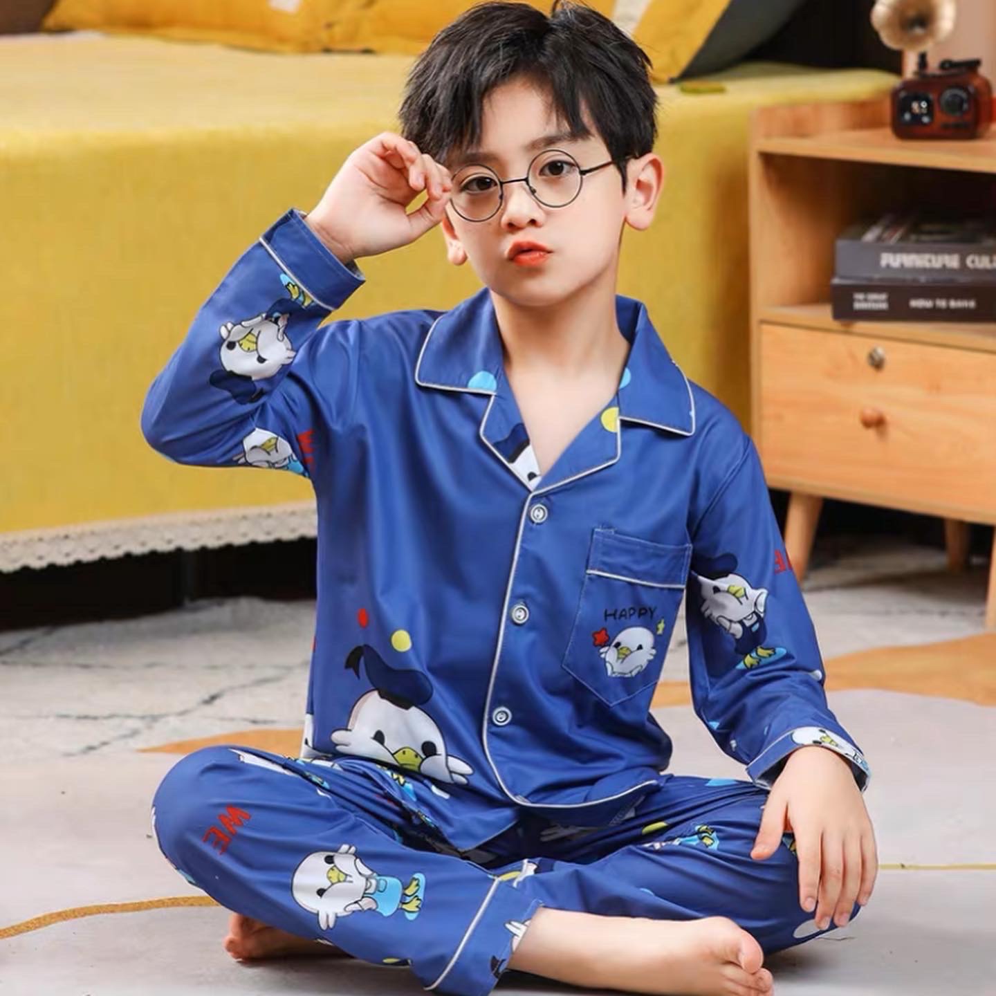 ชุดนอนเด็กชาย คอปก คอกลม พรีออเดอร์