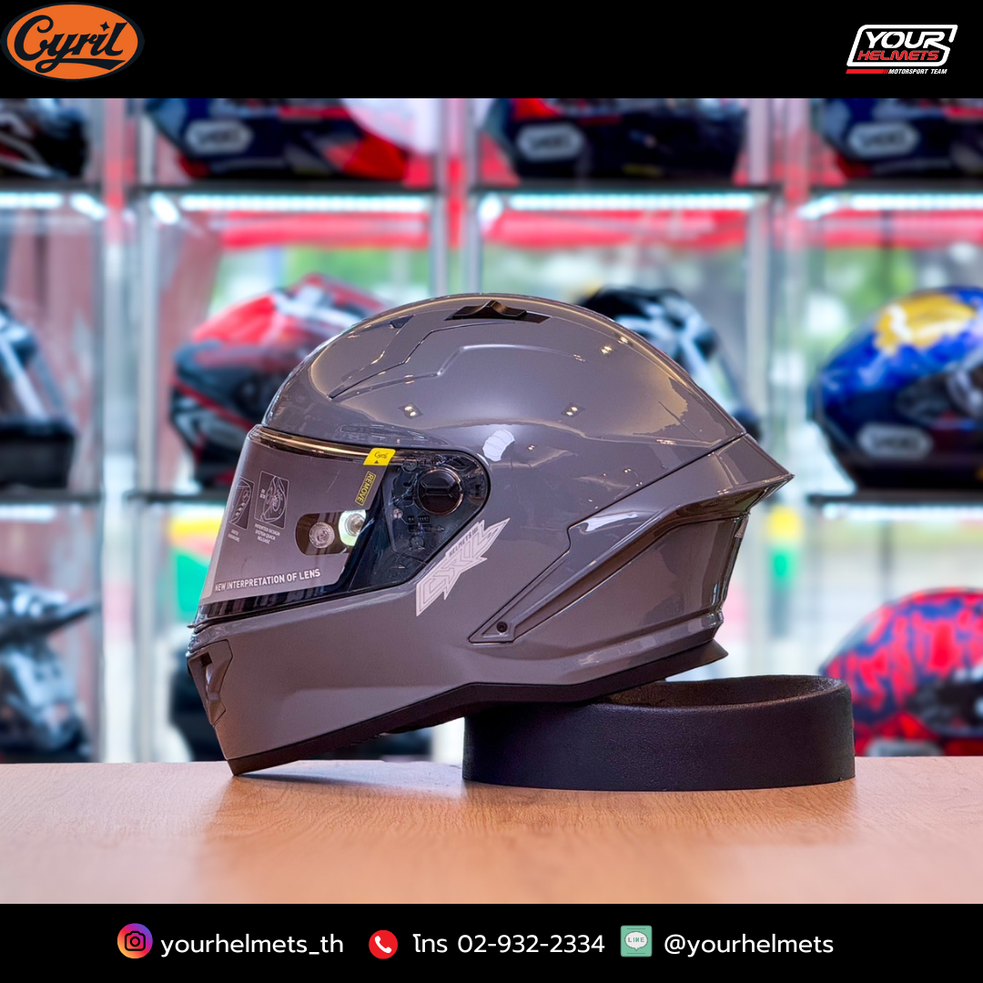 หมวกกันน็อค CYRIL HELMETS รุ่น R1 MODEL 104 SOLID GREY