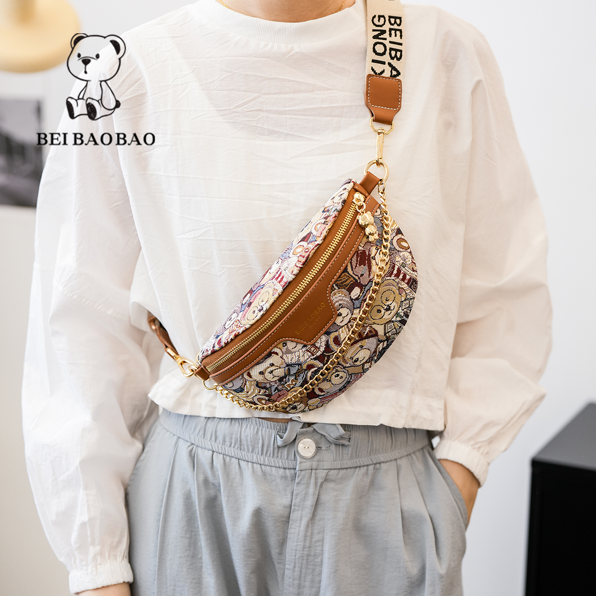 กระเป๋าผู้หญิงสวยๆ กระเป๋าสะพายข้างผู้หญิง กระเป๋าแบรนด์ BEAR BAG กระเป๋าหมีสุดคิ้ว!
