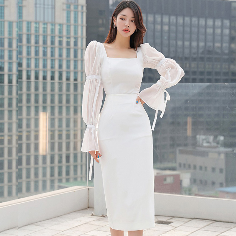 ชุดเดรสยาวสวยๆ ชุดเดรสยาวใส่สบาย ใส่ทำงาน มีขนาดS M L XL 2XL