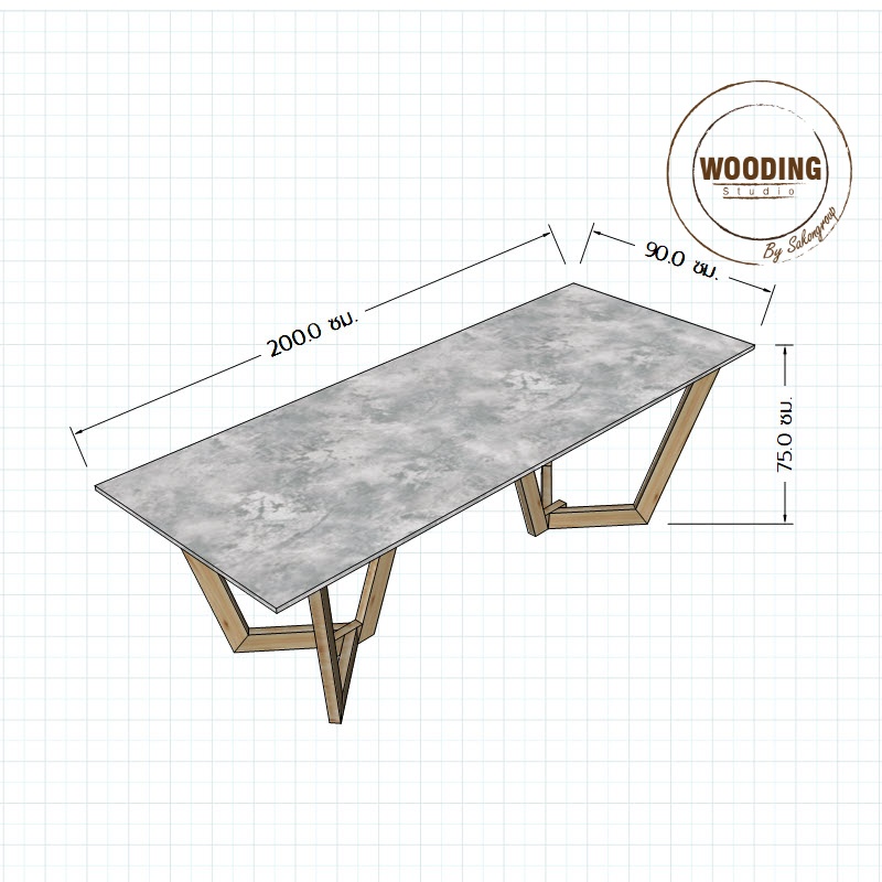 โต๊ะไม้หน้าท็อปหินอ่อน เอ็มโพราโด้เกรย์ (J015)