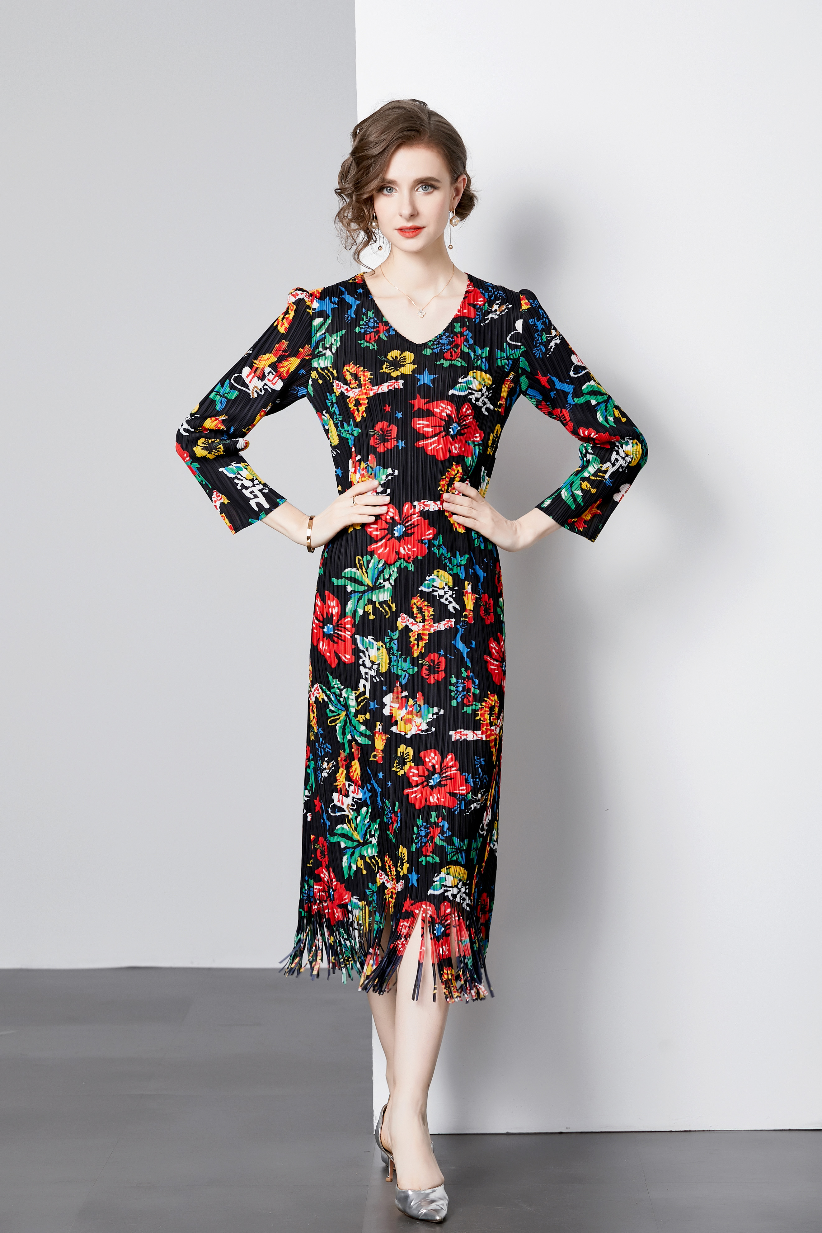 ชุดเดรสยาวสวยๆ ชุดเดรสยาวใส่สบาย ใส่ทำงาน มีขนาดS M L XL 2XL