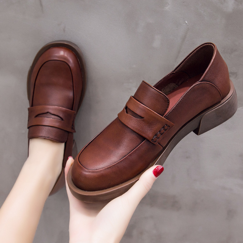 รองเท้าเท้าหนังวินเทจ 35 36 37 38 39 40