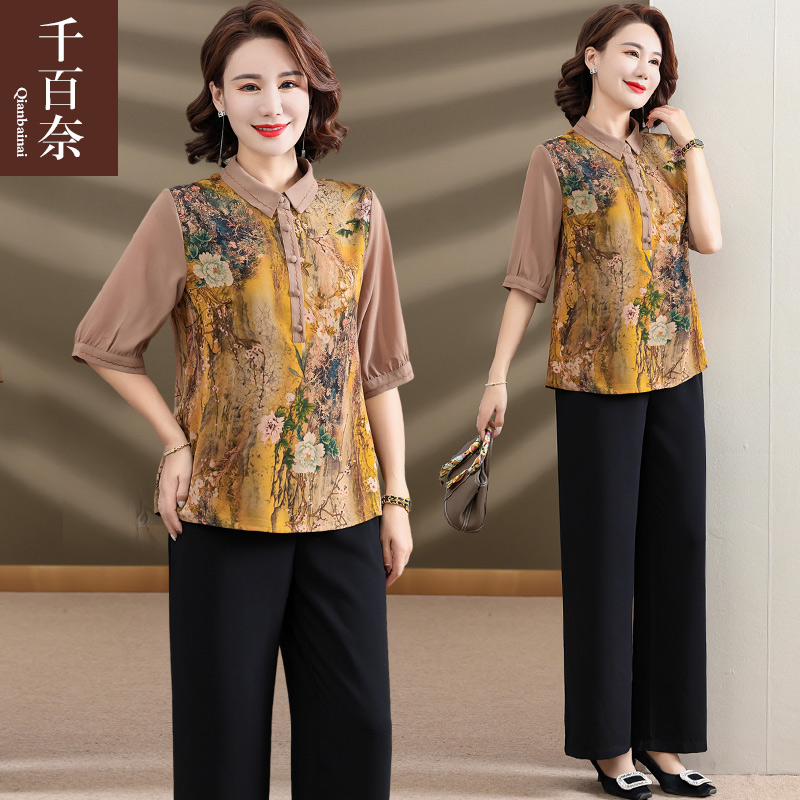 เสื้อผ้าผู้สูงอายุหญิง แฟชั่น เสื้อผ้าผู้หญิงวัย 60 มีขนาด XL-4XL