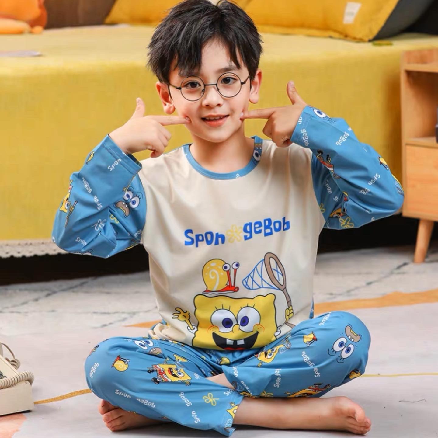 ชุดนอนเด็กชาย คอปก คอกลม พรีออเดอร์