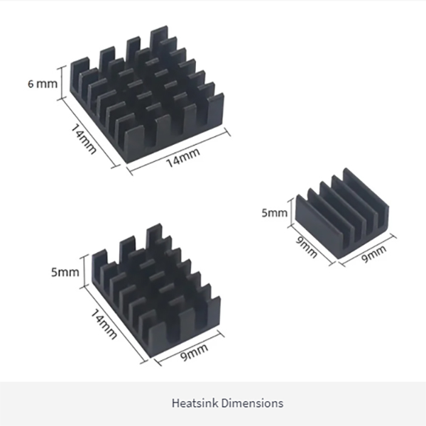 ซิงค์ระบายความร้อนอลูมิเนียม Aluminum Heat Sink Set Kit For Cooling Raspberry Pi 4 จำนวน 3 ชิ้น